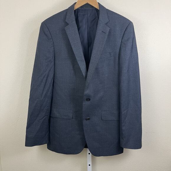 Boss Super Boss Super 120 Blazer Coat Mens 40L Blue Gray - Picture 1 of 6
